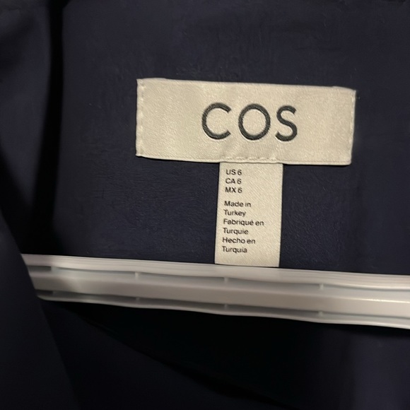 COS 3/4 Sleeve High-Collar Cotton Blouse - Picture 6 of 8